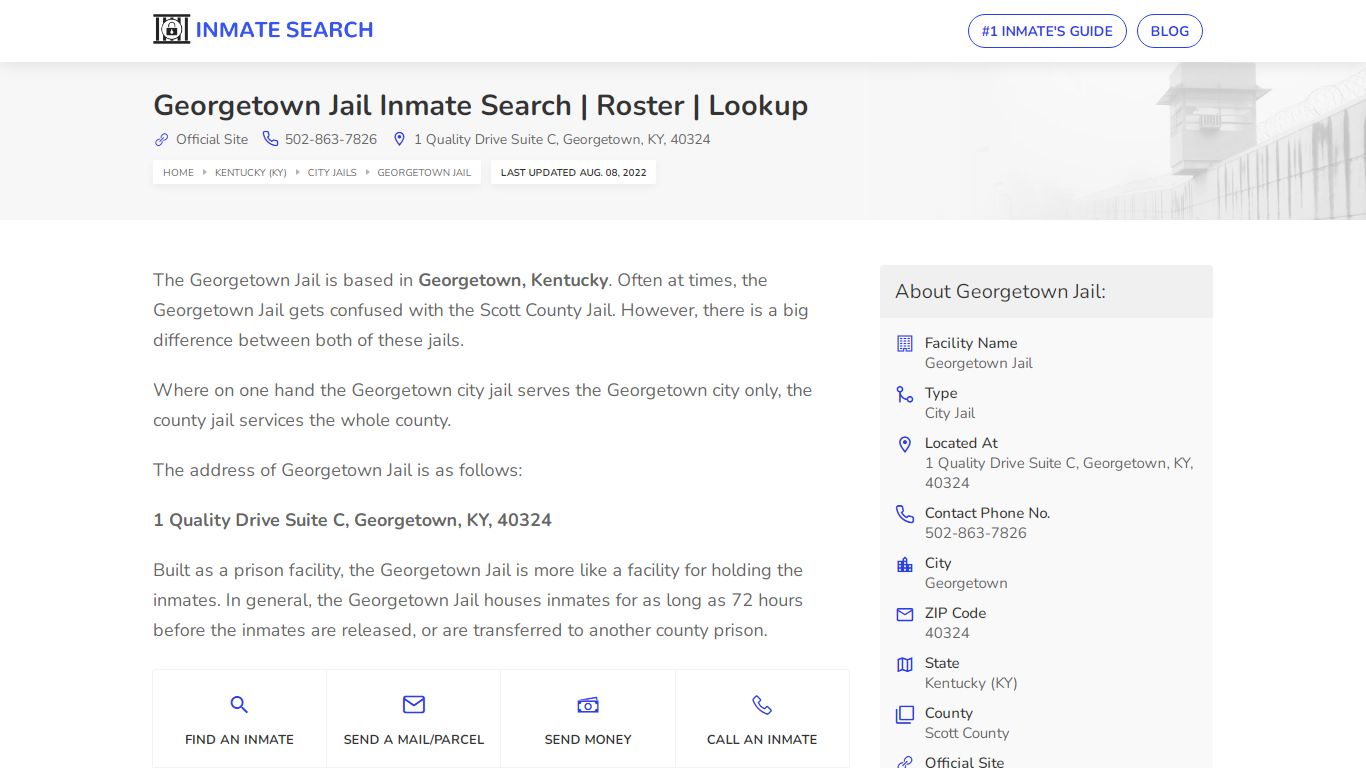 Georgetown Jail Inmate Search | Roster | Lookup